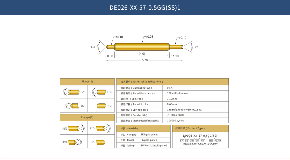 雙頭針BGA系列 DP026參數(shù)